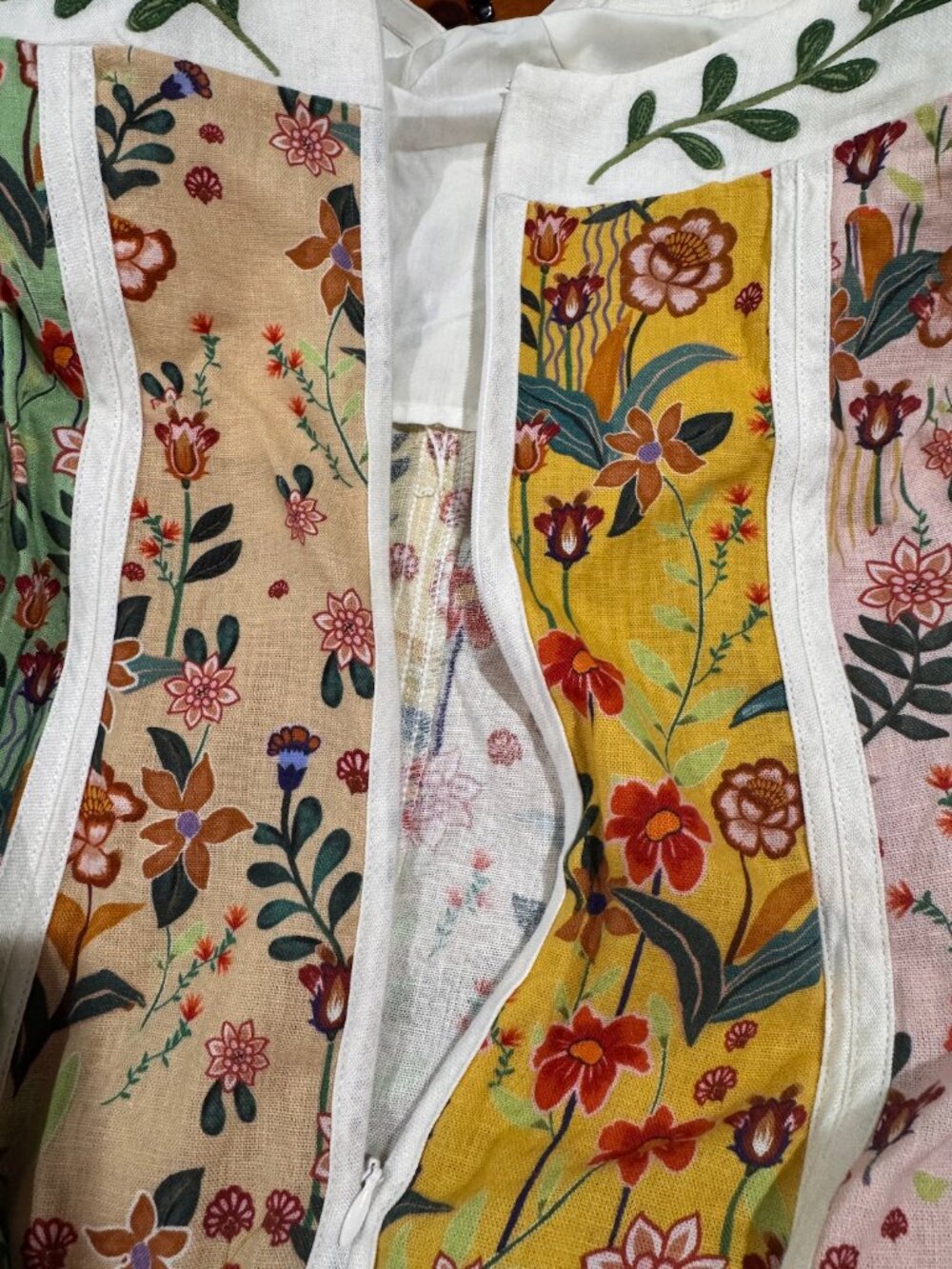 Christian Lacroix floral paneled patchwork linen corset midi dress - Picture 5 of 6